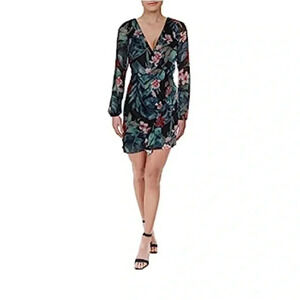 NWT Guess Rhodes Jungle Floral-Print Fit & Flare Dress sz L 12-14